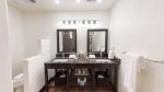 Master bathroom with double vanity 